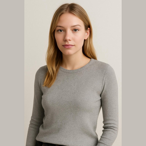 PrettyLittleThing Gray Ribbed Long Sleeve Sweater — Girls Size 14 / Teen